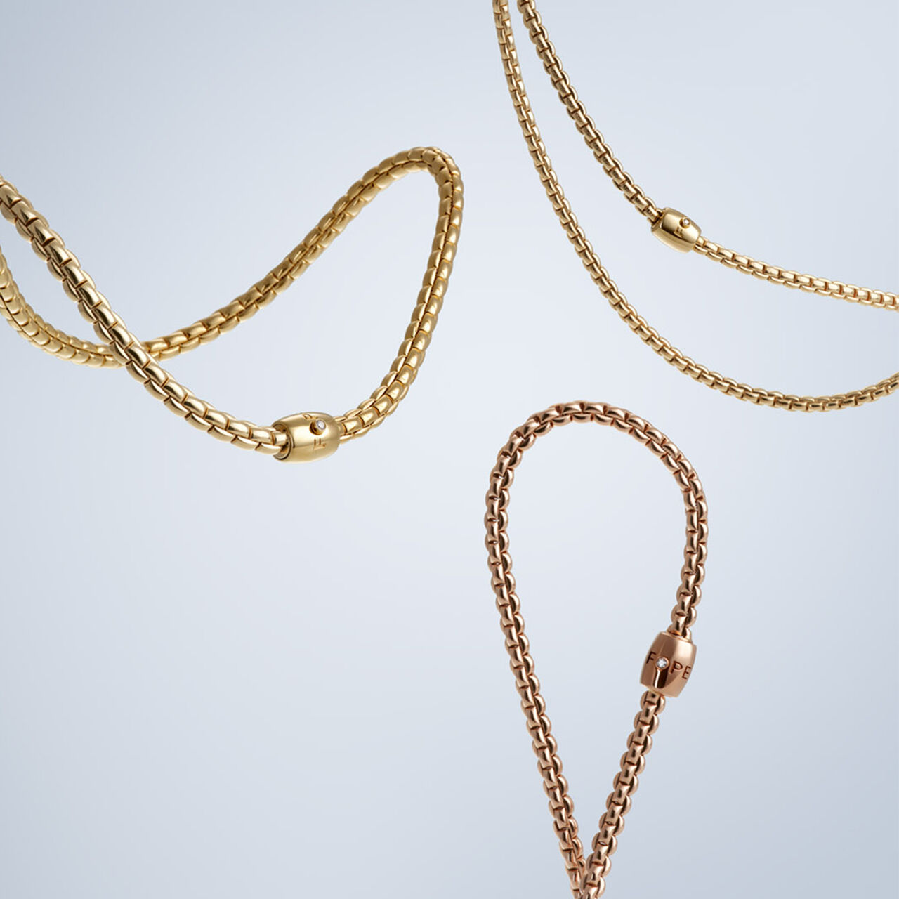 FOPE Eka Flex'it D-Link Yellow Gold and Diamond Necklace image number 1